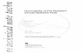 Flammability of Fire Resistant Aircraft Hydraulic Fluid