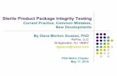 Sterile Product Package Integrity Testing - PDA