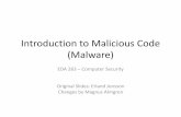 Introduction to Malicious Code (Malware)