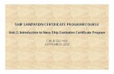 SHIP SANITATION CERTIFICATE PROGRAM COURSE