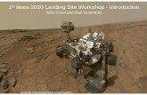 1st Mars 2020 Landing Site Workshop - Introduction
