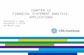 Chapter 12: Financial Statement Analysis: Applications