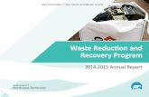 Waste Reduction and Recovery Program 2014-2015 Annual Report