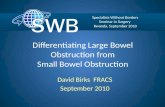 Differentiating large bowel obstruction from small bowel