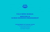 Field Work Manual Master in Human Resource Management