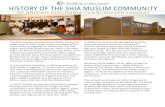 HISTORY OF THE SHIA MUSLIM COMMUNITY