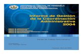Informe de Gestión de la Coordinación Administrativa Informe de ...