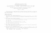 Mathematics IA Worked Examples ALGEBRA: THE VECTOR ...