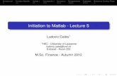 Initiation to Matlab - Lecture 5