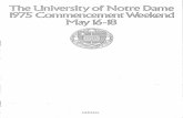 The University of Notre Dame . 1975 Commencement Weekend ...