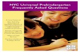NYC Universal Prekindergarten Frequently Asked Questions