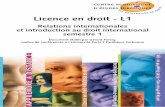 Licence en droit - L1 - Relations internationales et introduction au ...