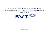 Technical Standards for Delivery of TV Programmes to SVT