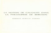 LA NOTION' DE CAUSALITE DAN,S LA PHILOSOPHIE DE BERGSON