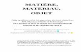 Matière, Matériau, Objet (cycle 3)