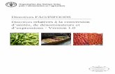 Directives FAO/INFOODS relatives à la conversion d'unités, de ...