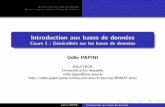 Introduction aux bases de données Cours 1 : Généralités sur les ...
