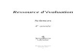 Ressource d'évaluation – Sciences 4 e année