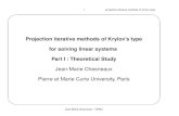 Projection iterative methods of Krylov's type for solving linear ...