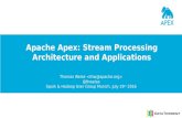 Apache Apex: Stream Processing Architecture and Applications
