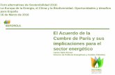 El Acuerdo de la Cumbre de París y sus implicaciones para el sector energético