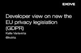 Developer view on new EU privacy legislation (GDPR)