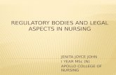 Regulatory bodies and legal aspects in nursing