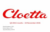 Cloetta Interim Report Q3 2015 - Presentation