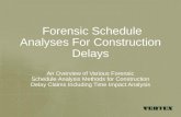 VERTEX Construction Delays and Forensic Schedule Analyses