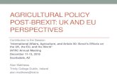 Matthews agricultural policy post‐brexit