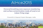 AIHce 2015 PBZ monitoing and wipe sampling for lead BY Prashanth K
