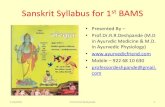 Sanskrit syllabus  PPT for First BAMS