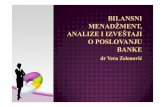 Bilansni menadžment, analize i izveštaji o poslovanju banke