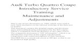 Audi ur-quattro Initial Service Training - Maintenance and Adjustments