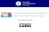 Presentation video MOOC 'Introduction to Programming with Java: Part I'