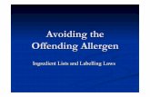 Canadian Allergen Labelling