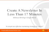 Create a newsletter in less than 17 minutes without writing a single word