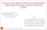 DESIGN AND SIMULATION OF DIFFERENT 8-BIT MULTIPLIERS USING VERILOG CODE