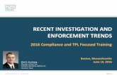 Recent Investigation and Enforcement Trends: 2016 Compliance and TPL Focused Training