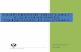 value proposition of large- scale solor power technologies in california