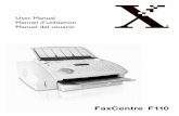 FaxCentre F110 - User Gude, F110 Manuel d'utilisation, F110