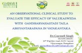 AN OBSERVATIONAL CLINICAL STUDY TO EVALUATE THE EFFICACY OF VALUKASWEDA WITH  GANDHARVAHASTADI TAILA ABHYANTARAPANA IN VATAKANTAKA