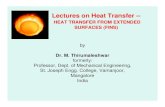 Heat transfer from extended surfaces (or fins)