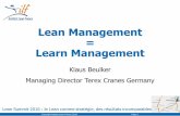 Lean management = Learn management par Klaus Beulker
