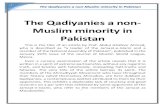 The Qadiyanies a non- Muslim minority in Pakistan