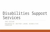 Disabilities support services info