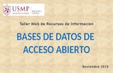 Taller web de recursos de información: bases de datos de acceso abierto