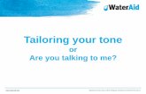 Tailoring your tone. Charity content marketing conference, 28 April 2016