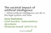 The societal impact of artificial intelligence: What artificial intelligence can do in the legal system and how