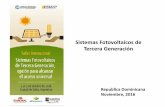 Dominican Republic| Nov-16 | Sistemas Fotovoltaicos de Tercera Generacion